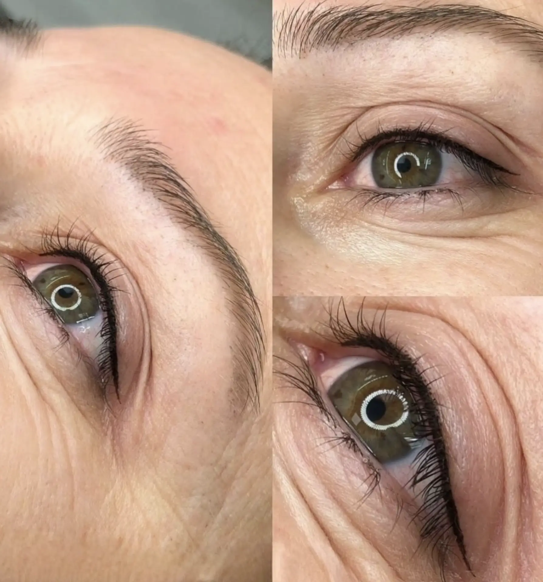 Before and after eyeliner correction